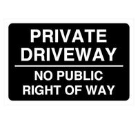 Segnale di sicurezza stradale con scritta "Private driveway no public right of way" - Adesivo autoadesivo ad alta aderenza (400 mm x 300 mm) Distanza di visualizzazione entro 14 m.