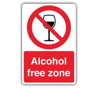 Segnale di sicurezza V Alcohol Free Zone - 450 x 600 mm - Correx Twin-Wall Board - Segnaletica di divieto - Made in Britain