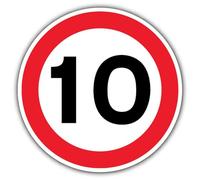 Segnale di sicurezza V Safety 10 MPH - 600 x 600 mm - RA1 riflettente 3 mm alluminio composito