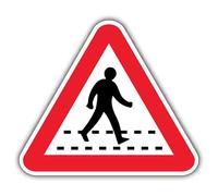 Segnale di sicurezza V Safety Pedestrians Crossing - 250 x 250 mm - 2 mm in plastica rigida