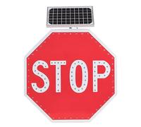 Segnale Di Stop A LED Ad Energia Solare Segnale Di Avvertimento Stradale Ottagonale In Alluminio Riflettente Lampeggiante For Strade Parcheggi E Cantieri Facile Da Installare(60 * 60cm(24in))