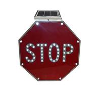 Segnale di stop a LED da 24" ad energia solare con pellicola riflettente di qualità ingegneristica per il controllo del traffico gli avvisi di sicurezza stradale(Flashing)