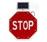 Segnale di stop a LED solare, segnale di avvertimento stradale riflettente lampeggiante, impermeabile IP65