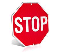 Segnale di stop ANLEY 12 X 12 pollici - Grado di diamante riflettente alle notti - Alluminio antiruggine spesso 40 Mil - Montaggio facile - Segnali di avvertimento in metallo ad alta velocità