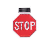Segnale di stop lampeggiante a energia solare da 24'' Segnales di stop rosso ottagonale in alluminio Segnale stradale lampeggiante a LED(Flashing)