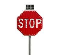 Segnale di stop lampeggiante a LED ad energia solare Cartello di avvertimento stradale ottagonale in alluminio riflettente per vialetto garage(30")