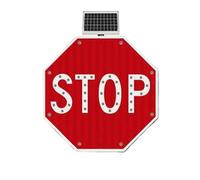 Segnale di stop lampeggiante a LED ad energia solare Cartello riflettente di avvertimento stradale da 24" per strade in prossimità di scuole(Always on)