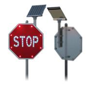 Segnale di stop lampeggiante a LED ad energia solare da 24"/30" Cartello di avvertimento stradale in metallo ad alta resistenza Uso per la sicurezza stradale(Always on,24in)