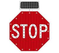 Segnale di stop lampeggiante a LED ad energia solare da 24"/30" Ottagono in alluminio resistente Telaio antiruggine per segnalazione del traffico stradale(Always on,24")