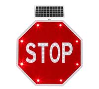 Segnale di stop lampeggiante a LED ad energia solare da 24" Segnale di pericolo stradale riflettente Uso su strada comunale