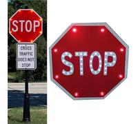 Segnale di stop lampeggiante a LED ad energia solare Struttura in alluminio ad alta resistenza Segnale di controllo del traffico ad alta visibilità