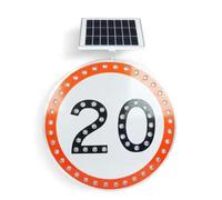 Segnale di stop lampeggiante a LED alimentato a energia solare da 24" - Segnale stradale ad alta visibilità for attraversamenti pedonali e zone con limite di velocità
