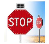 Segnale di stop lampeggiante solare da 30" - Riflettente, IP65, resistente ai raggi UV(30IN)