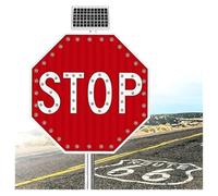Segnale di STOP solare a LED da 30" - Lampeggiante, in alluminio, for la sicurezza stradale(30")