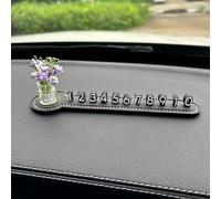 Segnale di stop temporaneo per cruscotto auto con numeri di telefono adesivi in silicone (gelsomino viola)