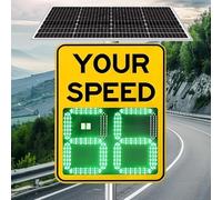Segnale di velocità con feedback radar, display con limite di velocità a LED, alimentazione solare 18 V, monitoraggio della velocità in tempo reale per calmare il traffico, 60 x 90 cm