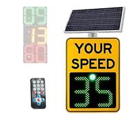 Segnale di velocità radar ad energia solare con feedback LED e telecomando per la sicurezza del traffico