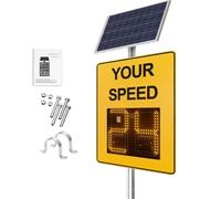 Segnale di velocità radar con display a LED a energia solare, segnale di limite di velocità variabile per sicurezza stradale, accessori inclusi