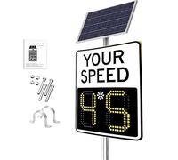 Segnale di velocità radar con display a LED a energia solare, segnale di limite di velocità variabile per sicurezza stradale, accessori inclusi