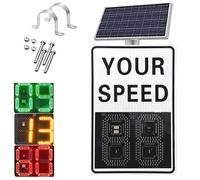Segnale di velocità radar con feedback solare, display limite di velocità per autostrade e strade limitate, include accessori per una facile installazione