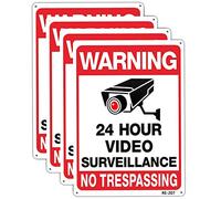 Segnale di videosorveglianza con scritta "Warning Security Cameras in Use 24 Hour 24 Hours", in alluminio stampato con inchiostro UV, resistente alle intemperie fino a 7 anni, per casa e affari