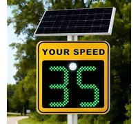 Segnale di visualizzazione della velocità radar alimentato a energia solare per la sicurezza del traffico e l'applicazione dei limiti di velocità