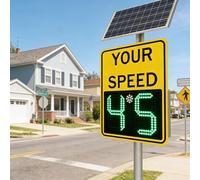 Segnale di visualizzazione della velocità radar con feedback istantaneo e telecomando per la sicurezza stradale e il rilevamento dei limiti di velocità