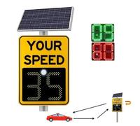 Segnale di visualizzazione della velocità solare, scheda di feedback radar LED lampeggiante, rilevatore di velocità digitale per avvertimento di sicurezza stradale