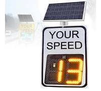 Segnale digitale con limite di velocità, a energia solare, display di feedback del conducente del traffico radar, per la sicurezza di quartiere stradale, 56 x 68 cm, giallo