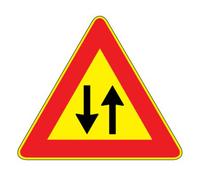 Segnale doppio senso di circolazione cartello stradale a triangolo lunghezza ...