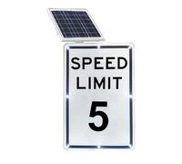 Segnale flash solare limite velocità a LED alluminio ad alta visibilità da 18"x 24" - Segnale di pericolo for traffico stradale, IP65, alluminio, uso esterno, robusto(5mph)