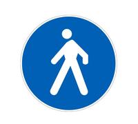Segnale in lamiera cartello stradale disco d.60 percorso pedonale