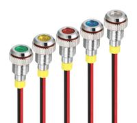 Segnale Indicatore Spia AC/DC 24V 8mm Cruscotto Lampada Pannello Montaggio 5pz