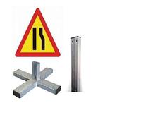 Segnale Lamiera piatta TP-17a Stretch di strada destra con palo 1,5 m e croce