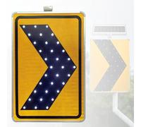 Segnale lampeggiante con freccia a destra, freccia stradale a LED alimentata ad energia solare, telaio in alluminio + pellicola riflettente avanzata, facile da installare(24x31.5in)
