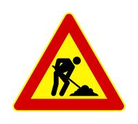 Segnale lavori in corso cartello stradale a triangolo lunghezza 120 cm