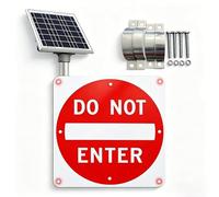 Segnale LED solare da 24"/60cm o 30"/80cm, Lampeggia automaticamente di notte, Pellicola riflettente grado tecnico, Telaio in alluminio, Impermeabile IP65, for fabbriche e proprietà privata(30in)
