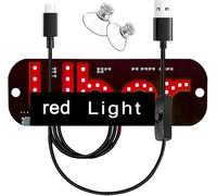 Segnale LED USB per parabrezza per conducente, controllo tattile, luce taxi con ventose, display decalcomania per auto, per condividere le informazioni sui passeggeri (rosso)