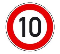 Segnale limite di velocità 10 km/h cartello stradale a disco diametro 60 cm