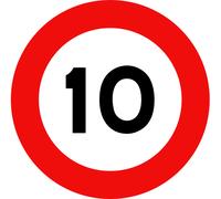 SEGNALE LIMITE DI VELOCITÀ 10 KM/H FIGURA 50-ART.116 Ø cm. 60