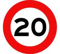 SEGNALE LIMITE DI VELOCITÀ 20 KM/H FIGURA 50-ART.116 Ø cm. 60