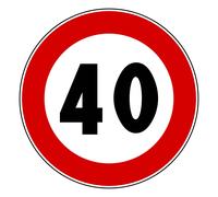 Segnale limite di velocità 40 km/h cartello stradale a disco diametro 60 cm