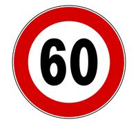 Segnale limite di velocità 60 km/h cartello stradale a disco diametro 90 cm