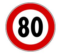 Segnale limite di velocità 80 km/h cartello stradale a disco diametro 90 cm
