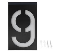 Segnale luminoso a LED solare da esterno, luce wireless per il numero civico con 6 LED e cifre grandi, resistente alle intemperie, certificazione IP55, targa numerica per casa, (Numero 9)