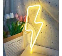 Segnale neon flash, LED per decorazione da parete, batteria o USB, luce al neon decorativa, per camera da letto, cameretta dei bambini, feste, bar, regalo di compleanno (giallo)