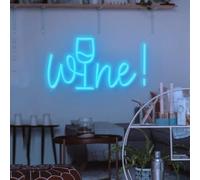 Segnale neon in acrilico per vino per decorazione murale, LED dimmerabile per bar, decorazione da cocktail, luce a neon realizzata a mano, per casa, pub, matrimonio, festa, studio bar, alimentato a 5