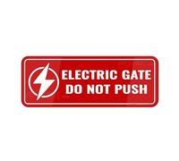 Segnale per cancello elettrico "Do Not Push Wall or Door Signlong Lasting con nastro biadesivo 25,4 x 7,6 cm