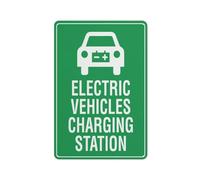 Segnale per la stazione di ricarica dei veicoli elettrici, 30,5 x 20,3 cm, in alluminio di alta qualità, resistente al sole, antiruggine