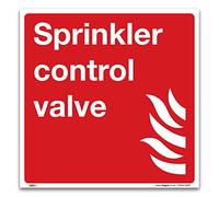 Segnale per valvola di controllo Sprinkler - 1 mm in plastica rigida - segnali di sicurezza di emergenza antincendio 200 x 200mm